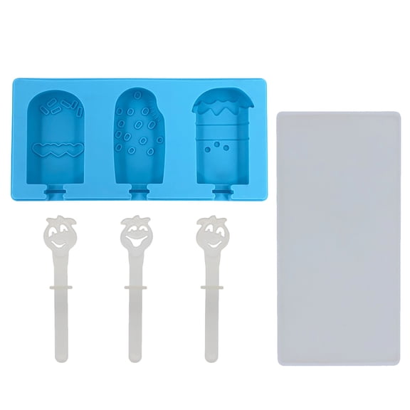 Blue Fruit Popsicle Molds for DIY Homemade Frozen Treats, Reusable Ice Pop Maker with Easy-Removal Design for Summer Refreshments and Healthy Yogurt #0843 B