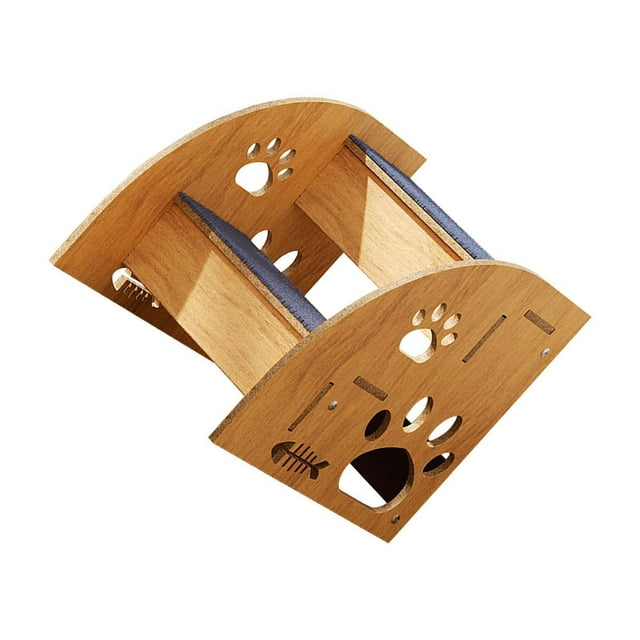 kurtrusly Wood Dog Stairs Ladder Soft Cat Ramp Multi Step Support Toy Pets Reaching Snacks Cat Stairs Ladder Non Slip Sofa wood color 2 floors