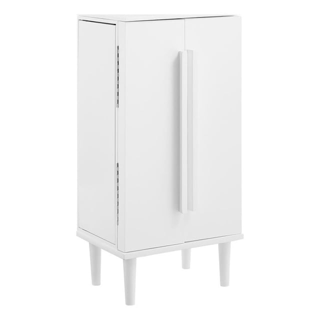 Pemberly Row Armoire à Bijoux en Bois à 7 Tiroirs avec Dessus Rabattable, Blanc