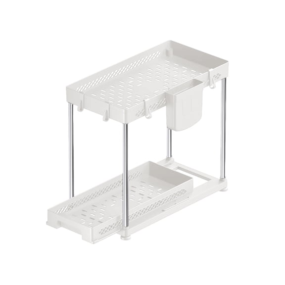 SouMaox Under Sink Storage Rack, Pull Out Drawer, Sliding Tiered Shelves, Kitchen Organizer for Cabinet Pantry Countertop Organization