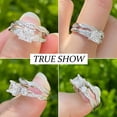 thumbnail image 3 of SFTING Wedding Rings for Women 925 Sterling Silver Three Stone Princess Cut Wedding Rings Set 5A CZ Promise Engagement Rings for Her Size 7, 3 of 8