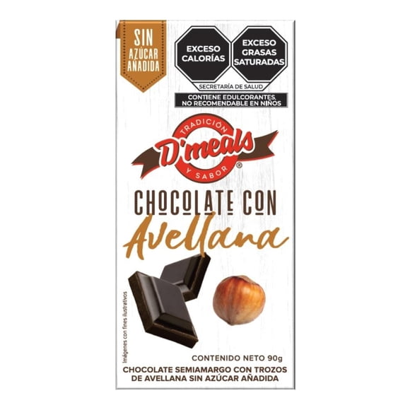 Chocolate En Barra D´Meals Con Avellana Sin Azúcar 90g