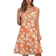 thumbnail image 2 of Blmnix Nightgowns for Women Sleep Tanks Victorian Nightgown Cotton Nightgowns Nightgowns Orange Sleeveless Crew Neck Above-the-Knee Womens Nightgowns,L, 2 of 7