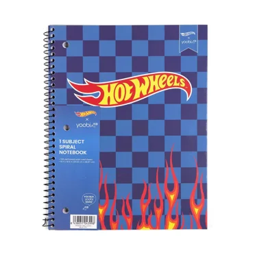 1 Subject Notebooks 8"x10.5" Wide Ruled Blue Checker Flames