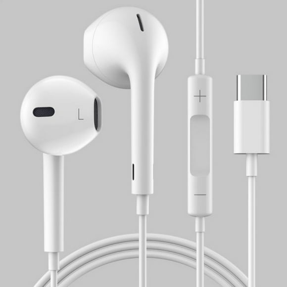 Type C Wired In-Ear HiFi Stereo Earphones With Mic Noise Cancelling Earbuds Gym Sports Headsets