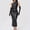 Black, variant on Women‘s One Shoulder Faux Leather Dress Bodycon Sleeveless Ruched Cocktail Clubwear Midi Dresses