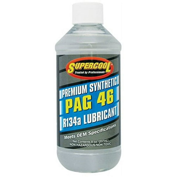 Supercool PAG86 P46-8 A/C Premium Synthetic R134a Lubricant Bottle, 8 oz - Yellow