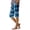 Sky Blue, variant on WTOBBY Women's Trendy Floral Design Elastic Waist Casual Bermuda Shorts with Side Pockets, Stylish and Versatile for Exercise or Social Events,Dark Blue L