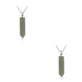 thumbnail image 3 of yingyy Hexagon Column Charm Exquisite Men Handmade Holiday Anniversary Hanging Pendants Pointed Colorful Crystal Chain Green Aventurine 2Set, 3 of 6
