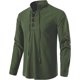 thumbnail image 1 of Blusa y camisa de manga larga con cuello alto para hombre, de algodón y lino, con cuello alto y corbata, de manga larga, estilo pulóver, blusa, blusa de algodón y lino para hombre., 1 of 2