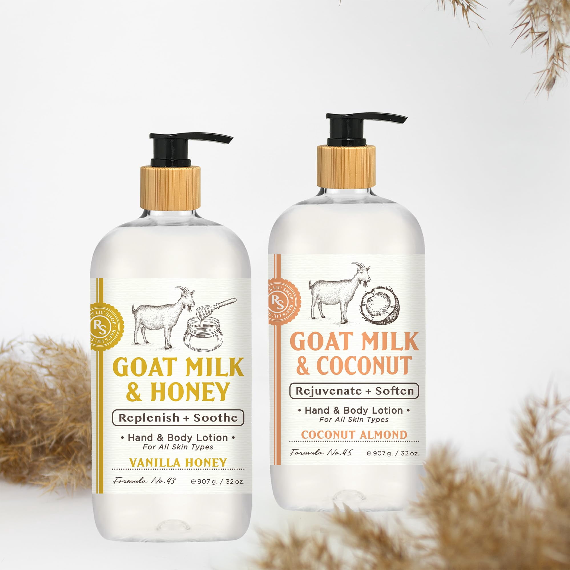 Raes Lil Shop Goats Milk Hand & Body Lotion, Coconut Almond and