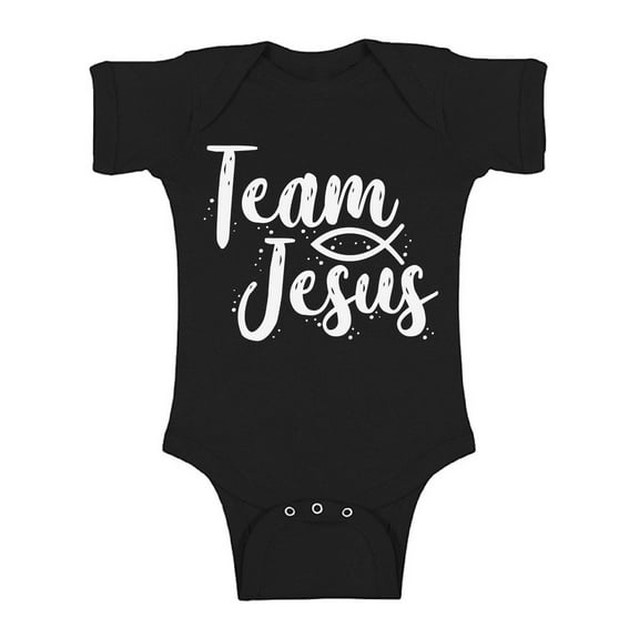 Awkward Styles Team Jesus Baby Bodysuit Short Sleeve White Romper for Kids Christian Romper for Boys Christian One Piece for Girls Jesus Romper for Children Christian Gifts for Child Newborn Clothing