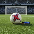 thumbnail image 3 of Balón Fútbol No.5 Híbrido Termosellado Blanco Rojo con Bomba Infladora, 3 of 9