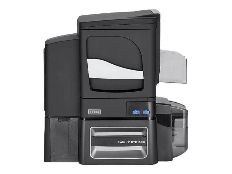 Fargo DTC 1500 - Plastic card printer - color - Duplex - dye sublimation/thermal resin - - 300 dpi - up to 600 cards/hour (mono) / up to 225 cards/hour (color) - capacity: 100 cards - USB 2.0, LAN