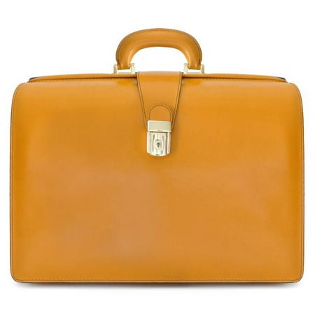 Mens Italian Leather Radica Leonardo Double Sided Lawyers Laptop Briefcase in Cow
