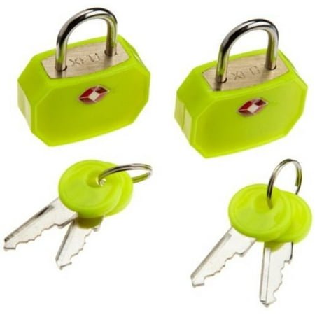 Travel Sentry Mini Padlock, 2-Pack, Neon Yellow