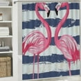thumbnail image 6 of Autua Flamingos Patterns Kitsch Washable Shower Curtain Set with Hooks 60"x72, 6 of 7