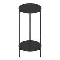 Pemberly Row 2-Tier Modern Tall Round Side End Table with Sturdy Metal Americano