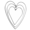 thumbnail image 1 of Unique Bargains Dream Catcher Rings Set, 3 Sizes Metal Heart Shape Macrame Wreath Floral Ring Hoop, Silver, 1 of 6