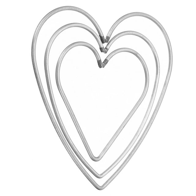 Unique Bargains Dream Catcher Rings Set, 3 Sizes Metal Heart Shape Macrame Wreath Floral Ring Hoop, Silver