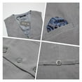 thumbnail image 5 of ETHAN Linen Suits for Wedding Men 2 Piece Suits Groomsmen Tuxedos Summer Beach Prom Vest and Pants Set Grey XS, 5 of 6