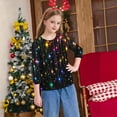 thumbnail image 6 of ITSAME Kids Christmas 3/4 Sleeve Tops, Casual Fashion Crew Neck Funny Xmas Graphic Boys Girls Pullover Shirt Multicolor 4T, 6 of 7