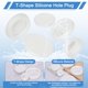 thumbnail image 3 of Tapón de Agujero de Silicona 2 Piezas, Tapones de Goma Redondos Impermeables en Forma de T para Sellado, Tapones de Fin de Tubo para Agujeros de 80mm/3.15" para Recubrimiento y Galvanoplastia, Blanco, 3 of 6
