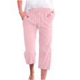 thumbnail image 6 of SDNall Fashion Womens Casual Color Elastic Loose Pants Straight Wide Leg Trousers With Pocket, 6 of 9
