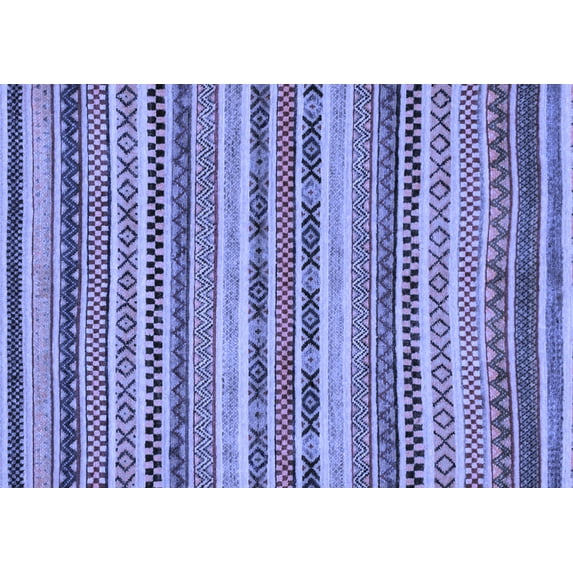 Ahgly Company Machine Washable Indoor Rectangle Abstract Blue Modern Area Rugs, 2' x 5'