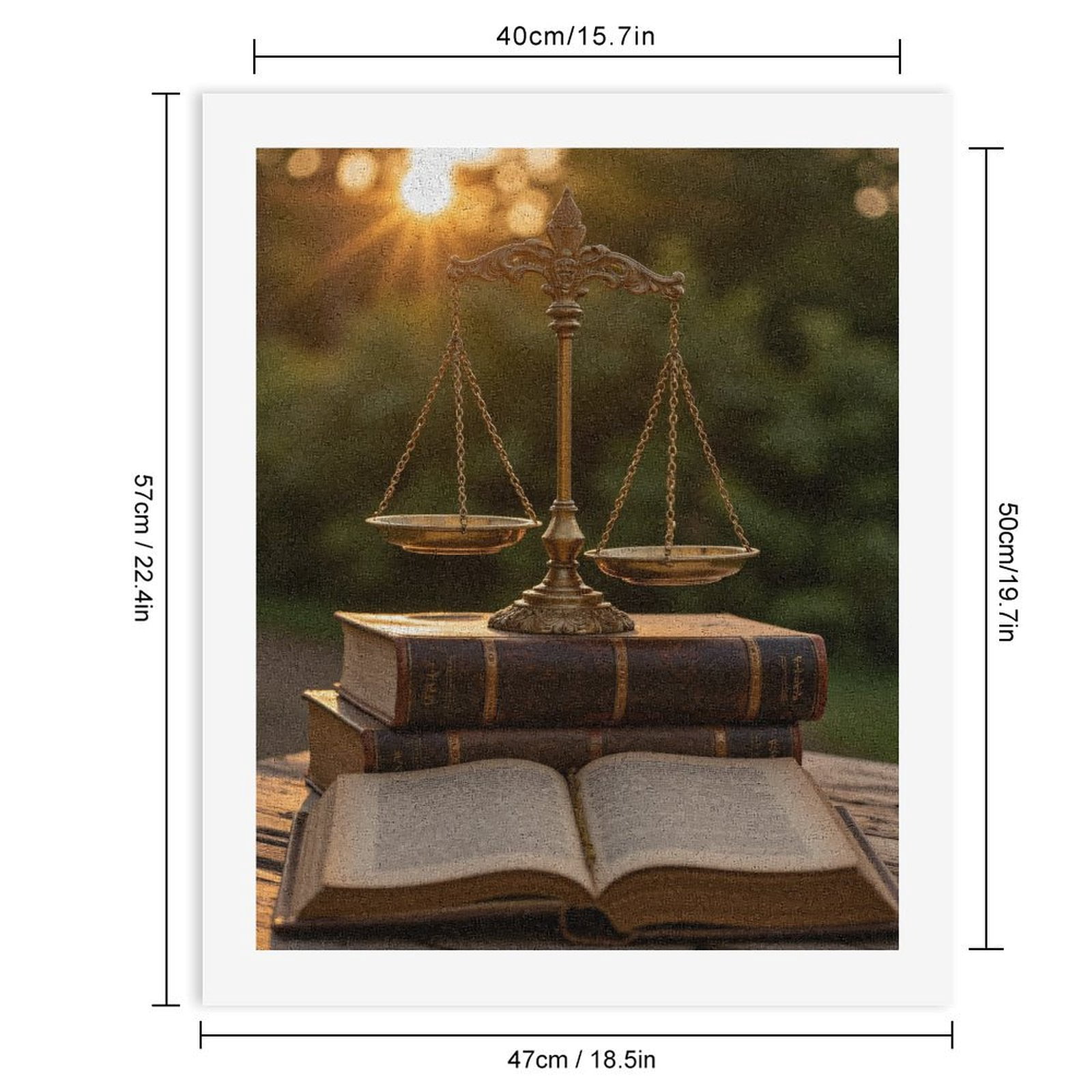 Paint by Numbers Kit for Adults, Scales Of Justice With Books Paint by Numbers, Easy Paint by Numbers Kit for Adults Beginner, DIY Adult Paint by Number Kits on Canvas, Home Decor