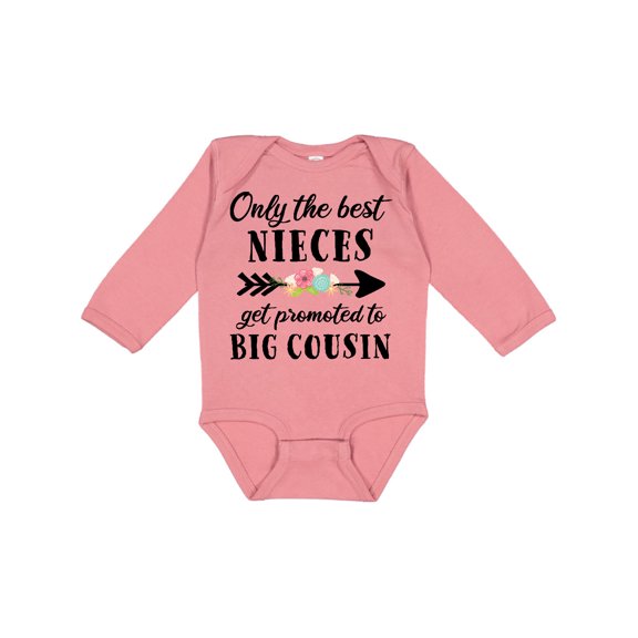 Inktastic Only the Best Nieces Get Promoted to Big Cousin Boys or Girls Long Sleeve Baby Bodysuit