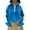 Blue, variant on LEBONYARD Women's Trendy Half Zipper Stand Up Collar Thicken Plush Long Sleeve Solid Colored Warm Loose Fitting Casual Pullover Sweatshirts