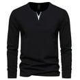thumbnail image 2 of gakvbuo Henley Shirts For Men Long Sleeve Button Down Shirts Slim Fit Cotton Lightweight Basic Pullover T-Shirt Blouses, 2 of 5