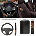 thumbnail image 5 of Yuyamidu 15 PCS Bear Car Seat Covers Full Set American Flag Car Floor Mats Steering Wheel Cover Seat Belt Covers Cup Coasters Handbrake Cover Set, 4th of July, 5 of 6