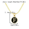 26 Initial Necklace Round Shape 26 Alphabet Chain Necklace A Z 26 Alphabet Initial Gold
