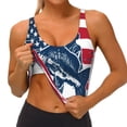 thumbnail image 3 of Uemuo fisherman fishing with USA flag Pattern Women's Sports Bra - High Impact Support, Breathable, and Comfortable Athletic Bra for Running, Yoga, and Workouts-Small, 3 of 8