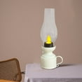thumbnail image 4 of Zmeidao Vintage Flameless Table Lamp LED Kerosene Lantern, Clear Hurricane Lamp, Battery Operated, for Bedroom Living Room Xmas Party Decoration, 4 of 5