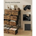 thumbnail image 5 of Dresser for Bedroom, Chest of Drawers, Steel, MDF, 8 Non-Woven Fabric Drawers, Storage Organizer Unit, Closet, Entryway, Rustic Brown and Ink Black LGS124B02S, 5 of 5