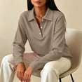 thumbnail image 5 of Polo Shirts for Women Long Sleeve Collared Golf Shirts Fall Fashion 3 Button Lapel Breathable Work Blouses XL, 5 of 7