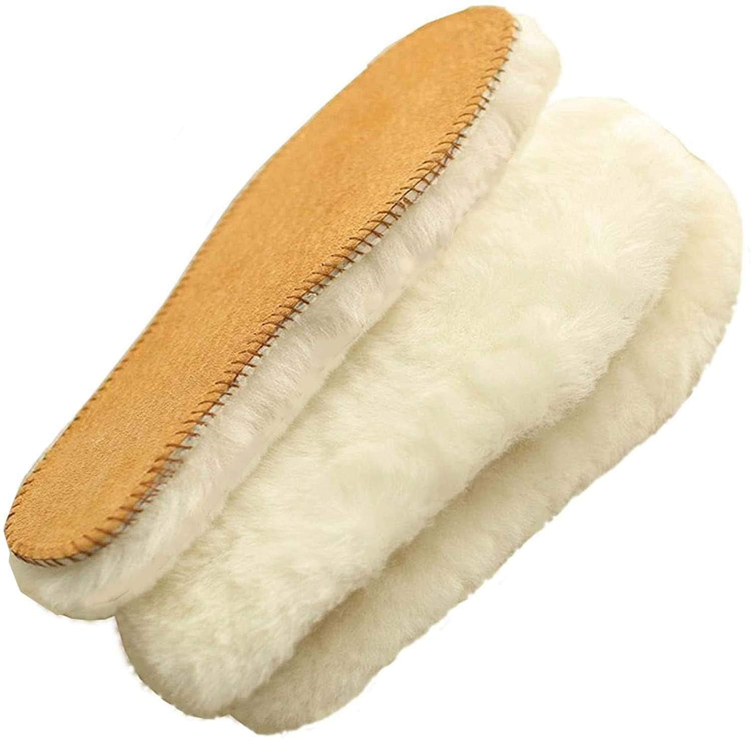 Mens Ladies Soft Lambswool Wool Fluffy Insoles Cushioned Inner Sole Shoe Liners 