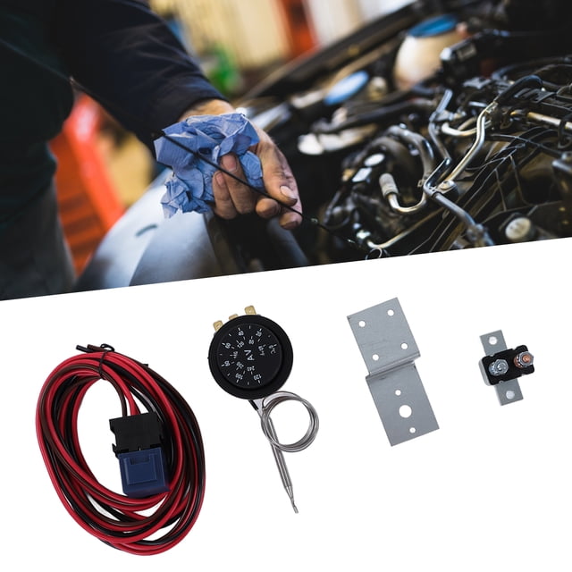 Car Control Relay Wire Kit, 21Pcs Adjusting Electric Radiator Fan Thermostat Control Relay Wire Kit Robust Thermostat For Car Truck 12V
