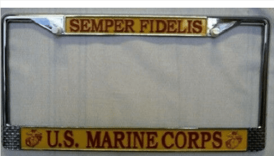 Semper Fi Fidelis USMC Marines Marine Corps License Plate Tag FRAME HOLDER 