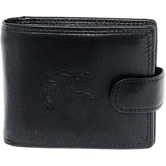 Texas West Genuine Plain Leather Men's RFID Short Bifold Buckle Wallet in 7 colors