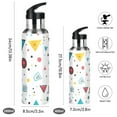 thumbnail image 2 of Yayeee 33oz Insulated Water Bottle Double Wall Stainless Steel with Flip Straw Lid, Red Simple Shapes, 2 of 7