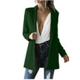 thumbnail image 2 of Womens Open Front Blazer Suit Jacket 3/4 Ruched Sleeve Blazers Casual Cardigan Outerwear with Pockets Green XXL, 2 of 7