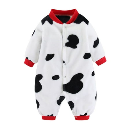 

Toddler Baby Boys Girls Cute Cartoon Long Sleeve Polka Dot Solid Romper Jumpsuit Outfit Clothes Coat Dinosaur Outfit 12 Months