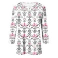 thumbnail image 4 of Sexlip Womens Paisley Print Blouse 3/4 Sleeve Design Lightweight Fabric Relaxed Silhouette for Office Wear Pink L, 4 of 4