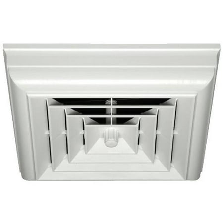 

Havaco Quick Connect HT-CCGRB-S1D White Square Capital Crown Ceiling Diffuser 8-7-6 in. Boot & Rotary Damper