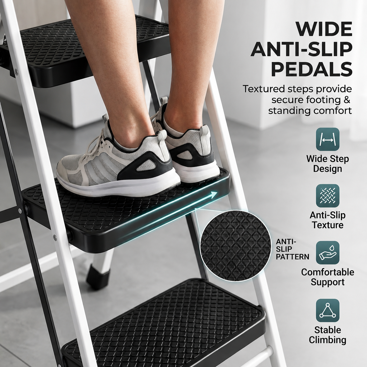 Musment 4-Step Folding Ladder with Handrail photo 4
