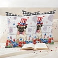 thumbnail image 3 of Independence Day Pillow Covers 2 Pack Cartoon Pug Dog Cute Puppy Colorful Poppy Wood Grain Pillowcase Waterproof Outdoor Throw Pillow Cover for Patio Garden Square Cushion 26”x26”, 3 of 9